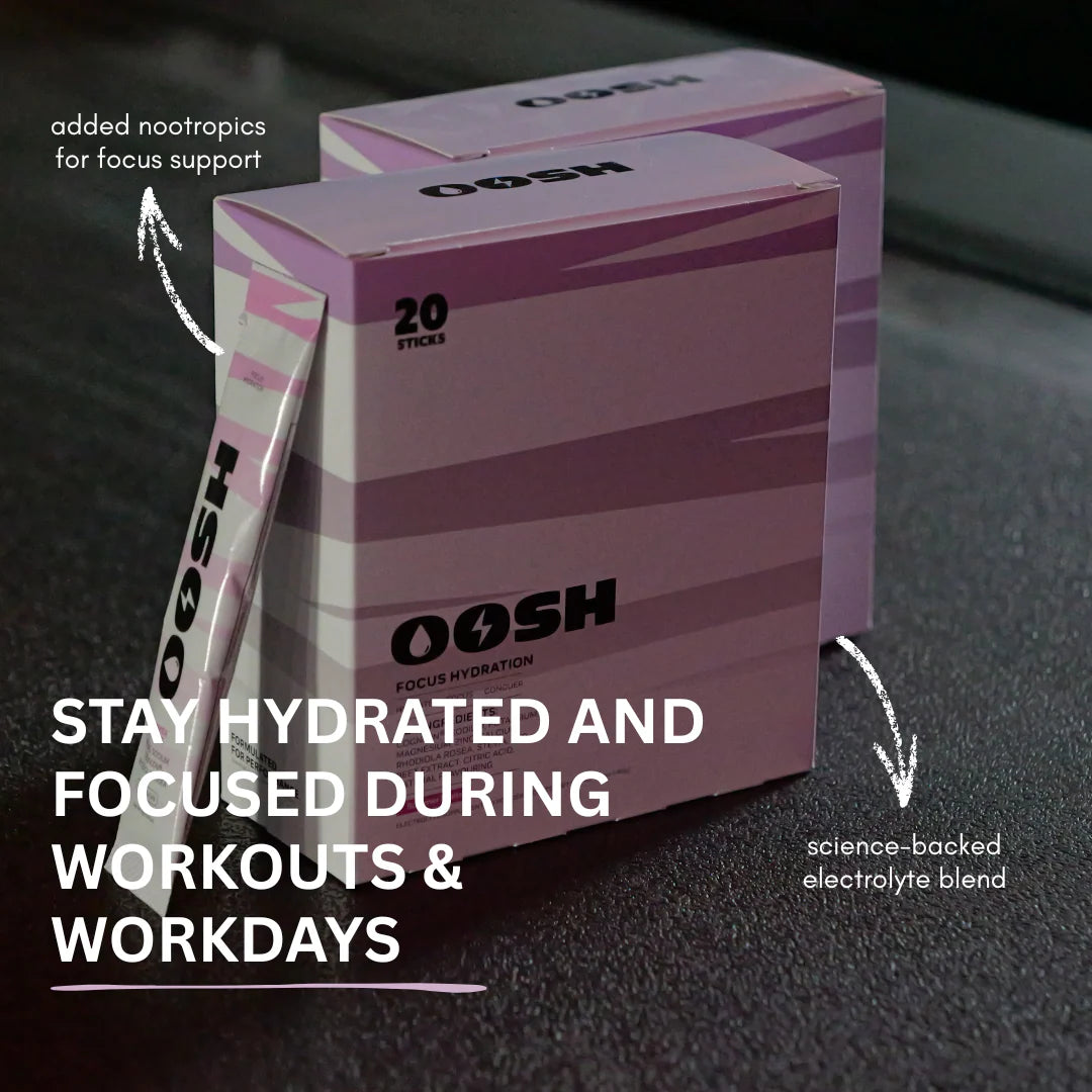 Oosh Performance - Focus + Hydration Electrolytes - 20 Sticks PLUS Shaker