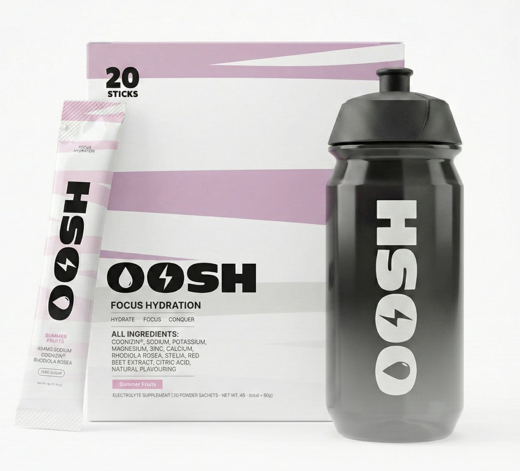 Oosh Performance - Focus + Hydration Electrolytes - 20 Sticks PLUS Shaker