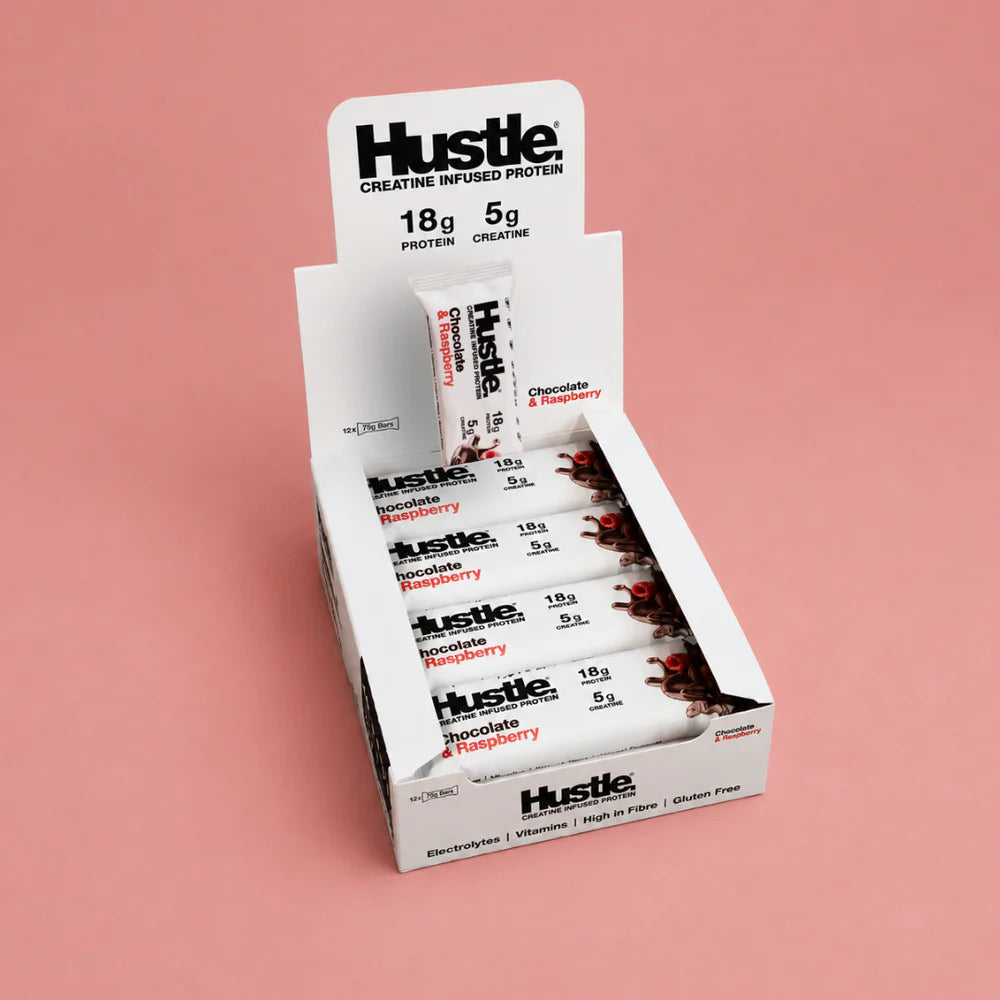 HUSTLE - Creatine Infused Protein Bars - 12 Pack